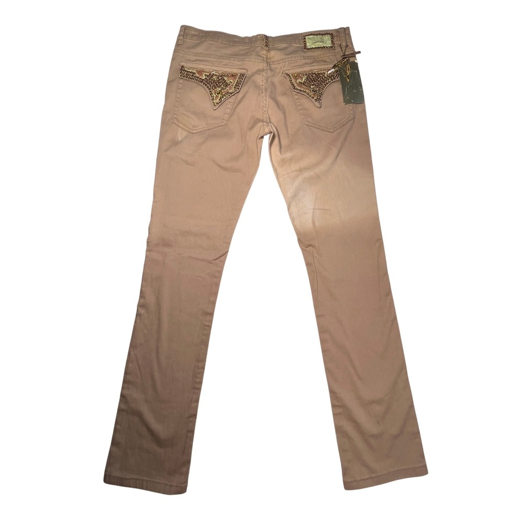 Robins Jean Women Pants 34 Taupe Slim Bootcut Studded USA MSRP $498 New Defects - Picture 2 of 16